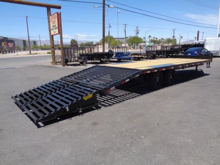 New 2026 Big Tex Trailers * 14PH-20+5MR * 25ft Single Wheel Tandem Axle Pintle Flatbed Trailer w/ Mega Ramps