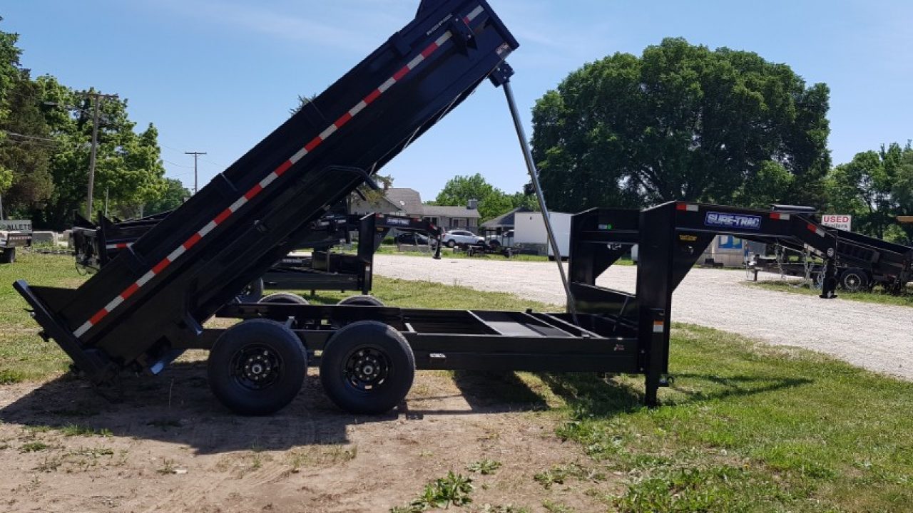 New 2026 Sure-Trac 82x14 Gooseneck Telescopic Dump Trailer 14K