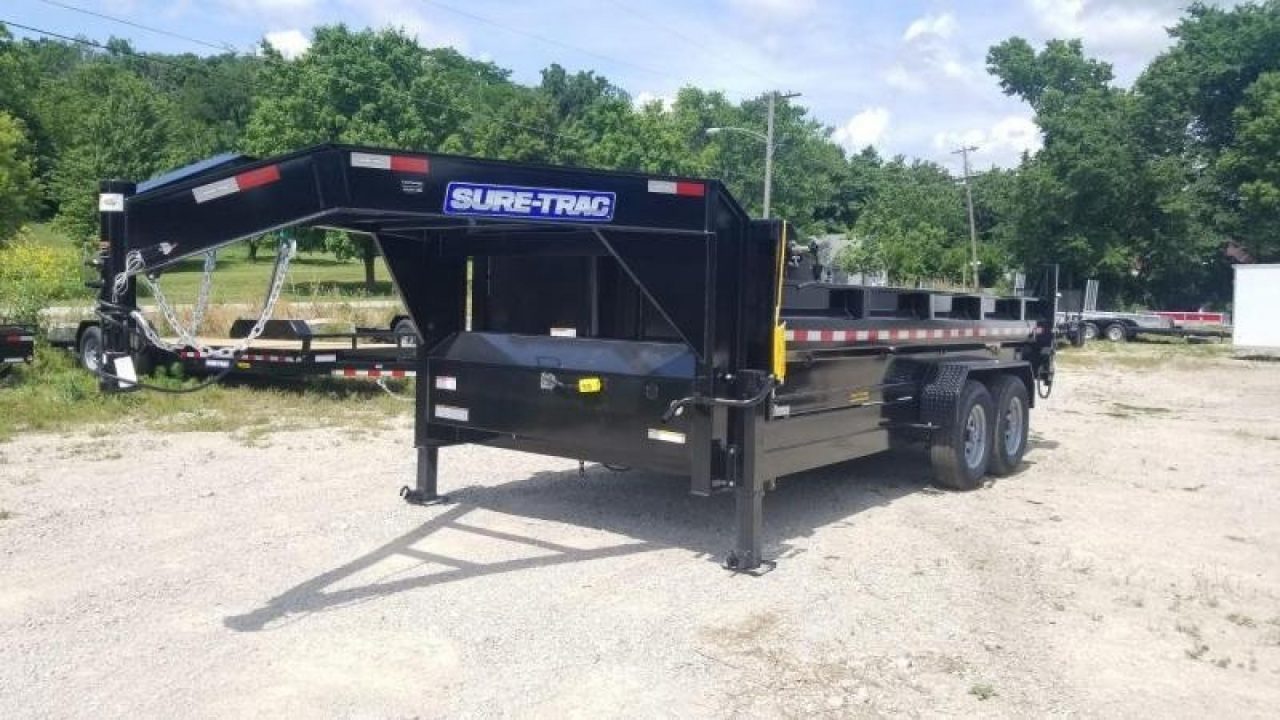 New 2026 Sure-Trac 82x14 Gooseneck Telescopic Dump Trailer 14K