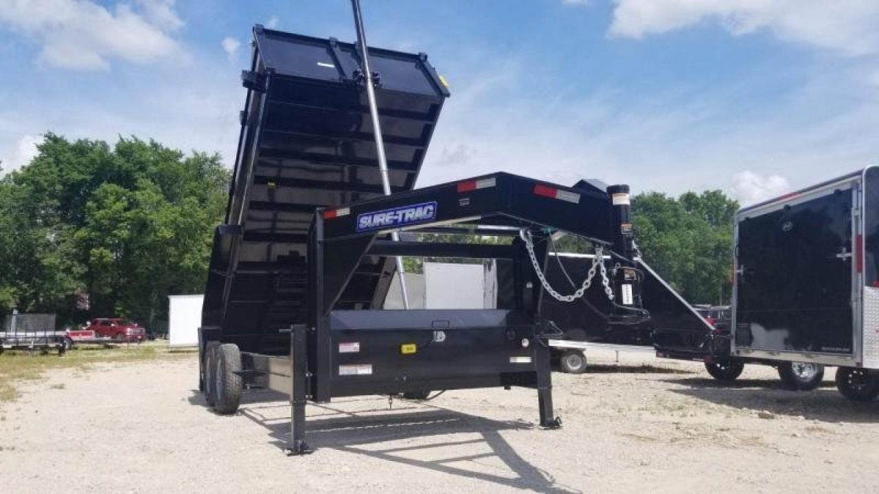 New 2026 Sure-Trac 82x14 Gooseneck Telescopic Dump Trailer 14K