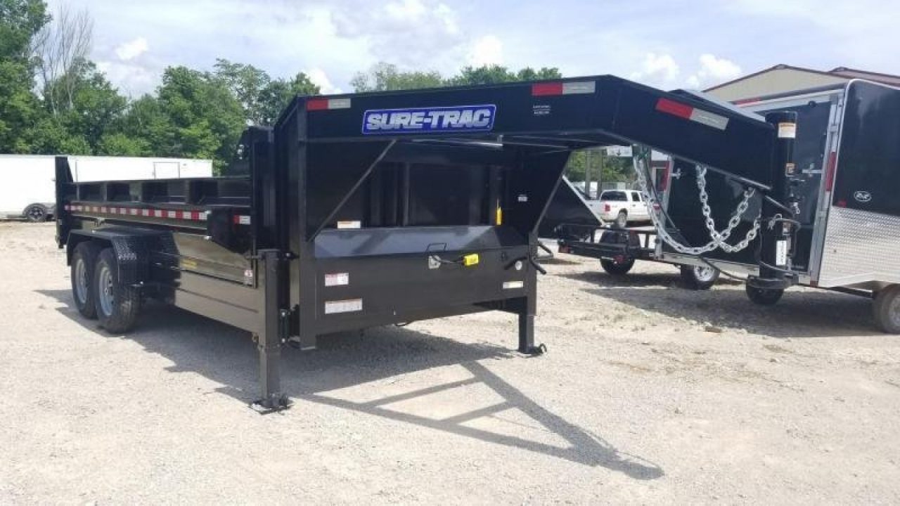New 2026 Sure-Trac 82x14 Gooseneck Telescopic Dump Trailer 14K