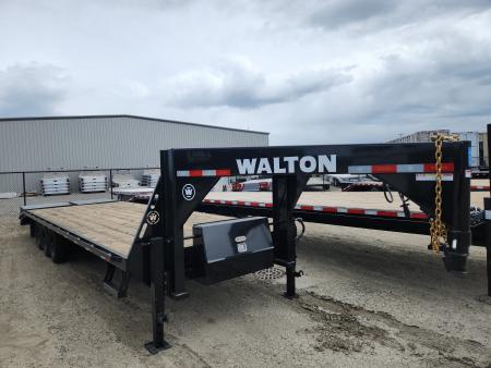 New 2026 Walton Trailer 28' TRIPLE AXLE GN Flatbed Trailer