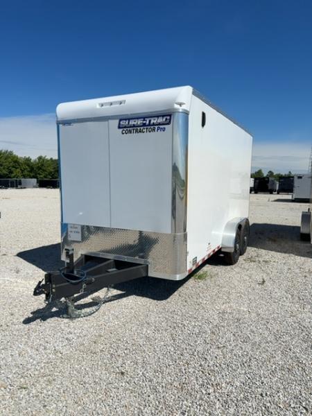 New 2026 Sure-Trac 7X16 14K CONTRACTOR PRO BULLNOSE Cargo / Enclosed Trailer