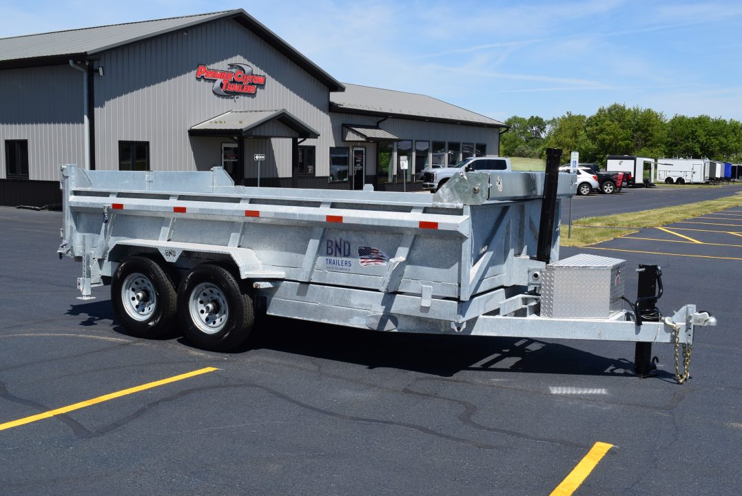 New 2026 BND Trailers 15k 7x14 Galvanized Dump Trailer w/ Telescopic Cylinder