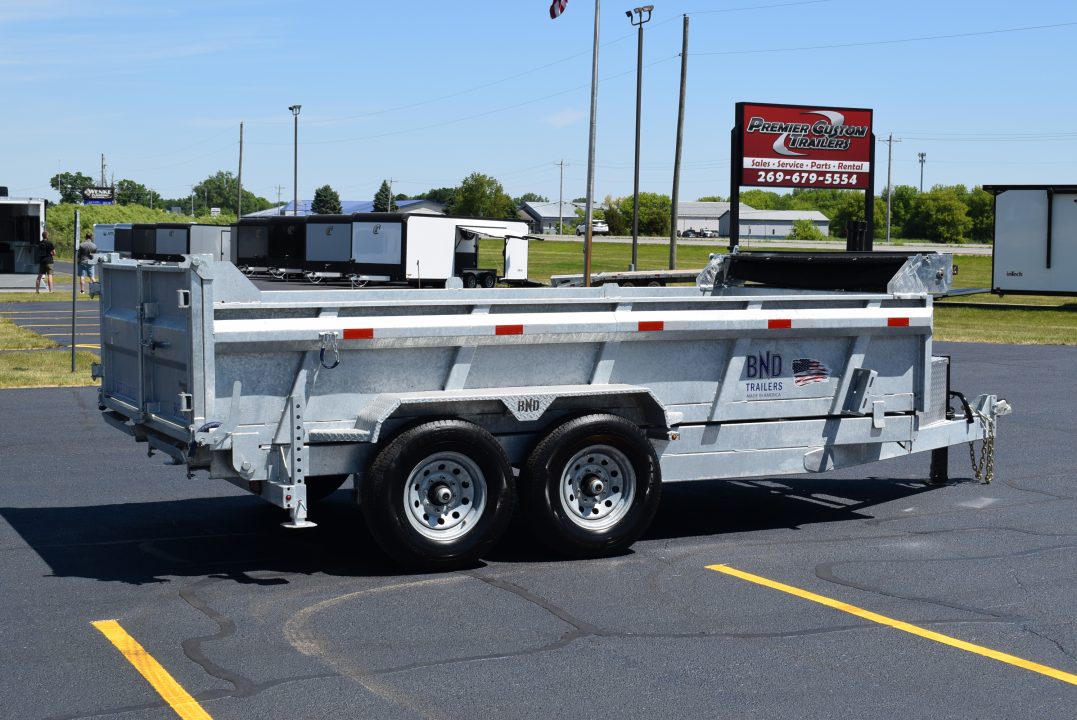 New 2026 BND Trailers 15k 7x14 Galvanized Dump Trailer w/ Telescopic Cylinder