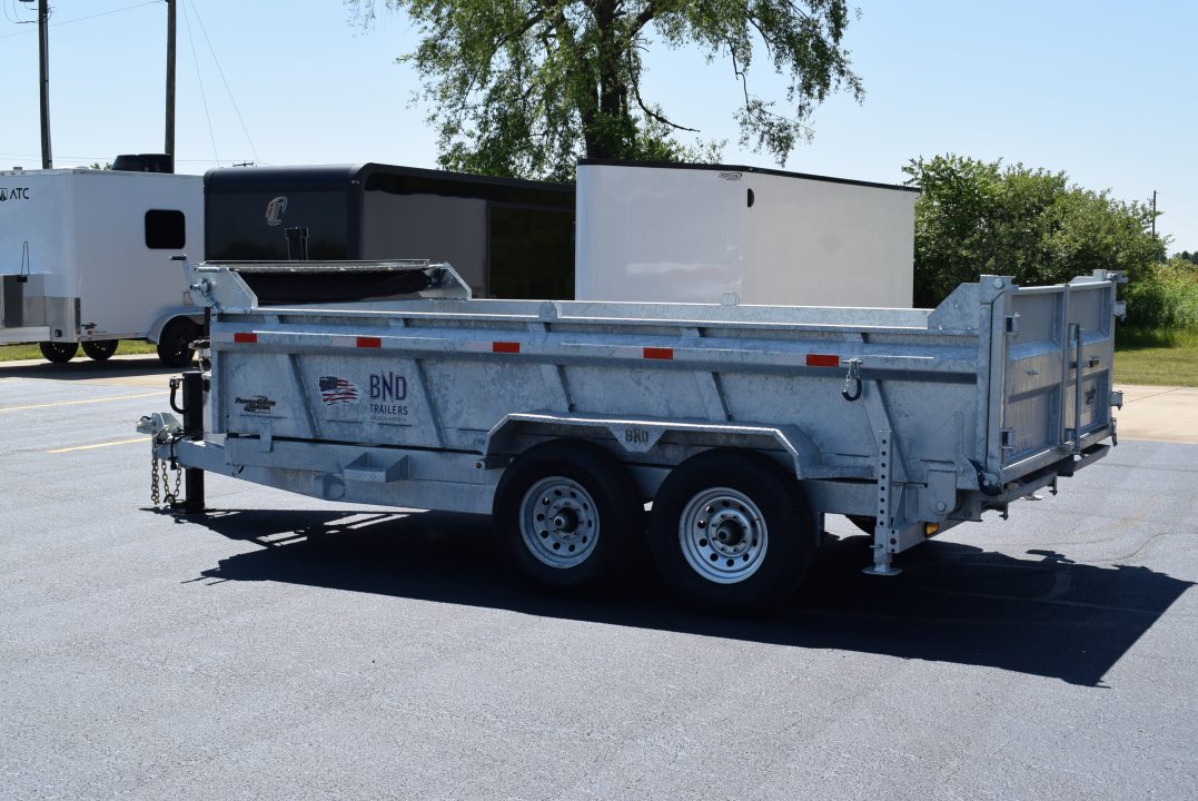 New 2026 BND Trailers 15k 7x14 Galvanized Dump Trailer w/ Telescopic Cylinder