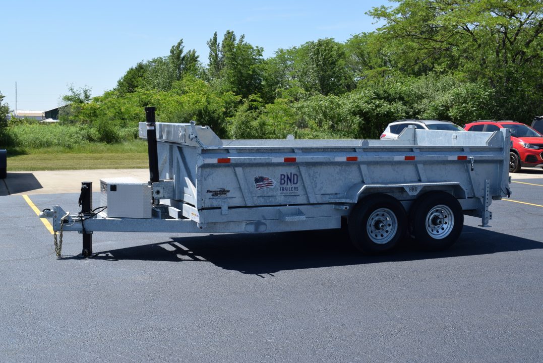 New 2026 BND Trailers 15k 7x14 Galvanized Dump Trailer w/ Telescopic Cylinder