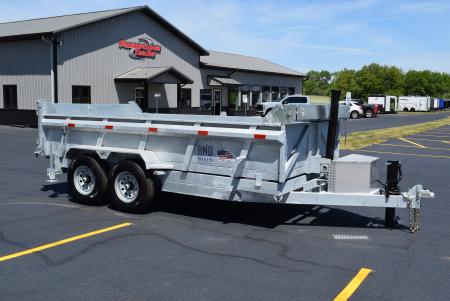 New 2026 BND Trailers 15k 7x14 Galvanized Dump Trailer w/ Telescopic Cylinder