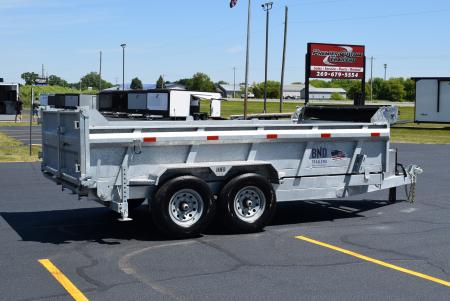 New 2026 BND Trailers 15k 7x14 Galvanized Dump Trailer w/ Telescopic Cylinder