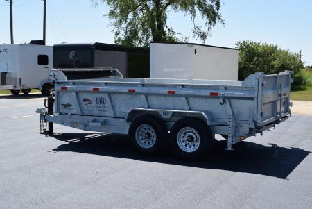 New 2026 BND Trailers 15k 7x14 Galvanized Dump Trailer w/ Telescopic Cylinder