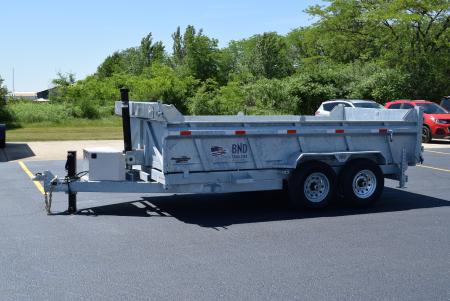 New 2026 BND Trailers 15k 7x14 Galvanized Dump Trailer w/ Telescopic Cylinder