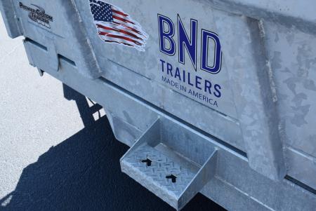 New 2026 BND Trailers 15k 7x14 Galvanized Dump Trailer w/ Telescopic Cylinder