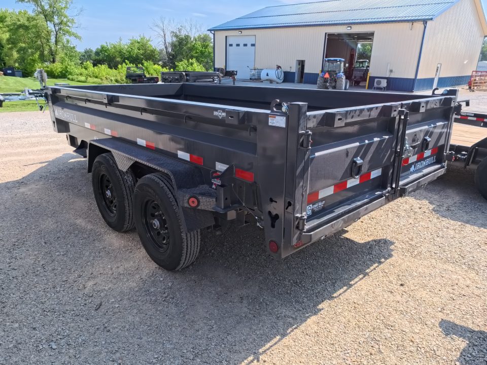 New 2026 Iron Bull 83 x 14 DWB Dump Trailer with 2) 7K GVWR Straight Axles and 2) Fwd. Adj. Electric Brakes, Slide-In Aluminum Ramps and 10 Ply Tires