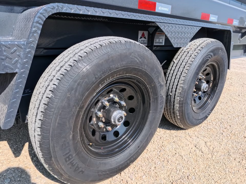 New 2026 Iron Bull 83 x 14 DWB Dump Trailer with 2) 7K GVWR Straight Axles and 2) Fwd. Adj. Electric Brakes, Slide-In Aluminum Ramps and 10 Ply Tires
