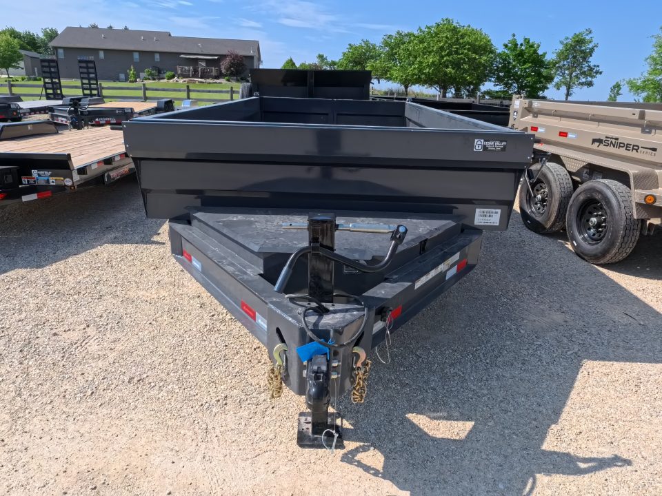 New 2026 Iron Bull 83 x 14 DWB Dump Trailer with 2) 7K GVWR Straight Axles and 2) Fwd. Adj. Electric Brakes, Slide-In Aluminum Ramps and 10 Ply Tires