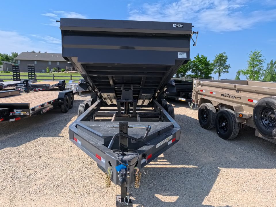 New 2026 Iron Bull 83 x 14 DWB Dump Trailer with 2) 7K GVWR Straight Axles and 2) Fwd. Adj. Electric Brakes, Slide-In Aluminum Ramps and 10 Ply Tires