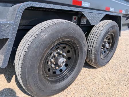 New 2026 Iron Bull 83 x 14 DWB Dump Trailer with 2) 7K GVWR Straight Axles and 2) Fwd. Adj. Electric Brakes, Slide-In Aluminum Ramps and 10 Ply Tires
