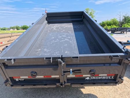 New 2026 Iron Bull 83 x 14 DWB Dump Trailer with 2) 7K GVWR Straight Axles and 2) Fwd. Adj. Electric Brakes, Slide-In Aluminum Ramps and 10 Ply Tires
