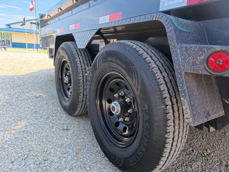 New 2026 Iron Bull 83 x 14 DWB Dump Trailer with 2) 7K GVWR Straight Axles and 2) Fwd. Adj. Electric Brakes, Slide-In Aluminum Ramps and 10 Ply Tires