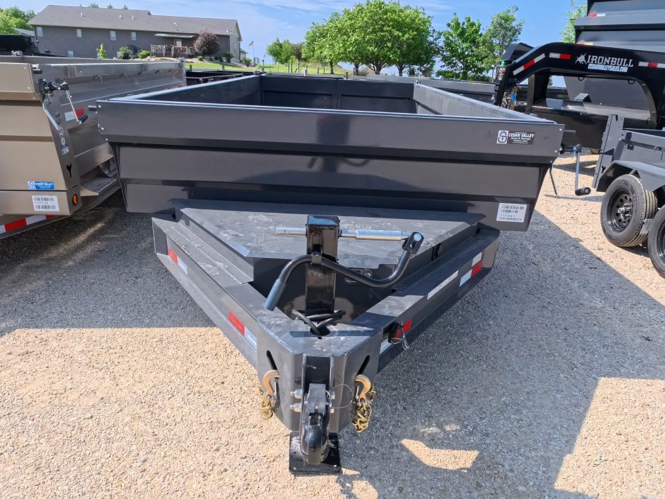 New 2026 Iron Bull 83 x 14 DWB Dump Trailer with 2) 7K GVWR Straight Axles and 2) Fwd. Adj. Electric Brakes, Slide-In Aluminum Ramps and 10 Ply Tires