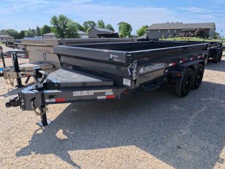 New 2026 Iron Bull 83 x 14 DWB Dump Trailer with 2) 7K GVWR Straight Axles and 2) Fwd. Adj. Electric Brakes, Slide-In Aluminum Ramps and 10 Ply Tires