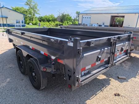 New 2026 Iron Bull 83 x 14 DWB Dump Trailer with 2) 7K GVWR Straight Axles and 2) Fwd. Adj. Electric Brakes, Slide-In Aluminum Ramps and 10 Ply Tires