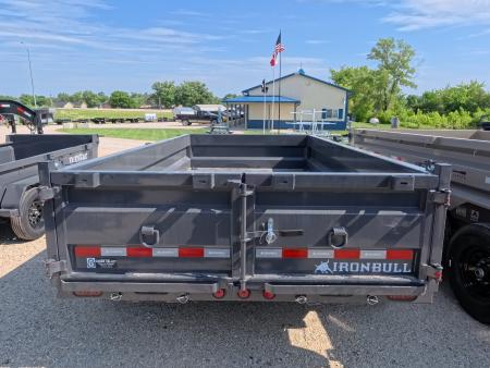 New 2026 Iron Bull 83 x 14 DWB Dump Trailer with 2) 7K GVWR Straight Axles and 2) Fwd. Adj. Electric Brakes, Slide-In Aluminum Ramps and 10 Ply Tires