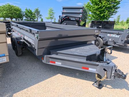 New 2026 Iron Bull 83 x 14 DWB Dump Trailer with 2) 7K GVWR Straight Axles and 2) Fwd. Adj. Electric Brakes, Slide-In Aluminum Ramps and 10 Ply Tires