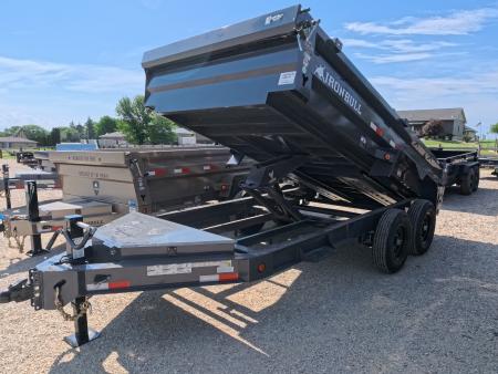 New 2026 Iron Bull 83 x 14 DWB Dump Trailer with 2) 7K GVWR Straight Axles and 2) Fwd. Adj. Electric Brakes, Slide-In Aluminum Ramps and 10 Ply Tires