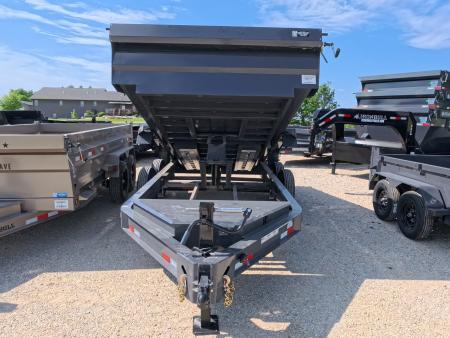 New 2026 Iron Bull 83 x 14 DWB Dump Trailer with 2) 7K GVWR Straight Axles and 2) Fwd. Adj. Electric Brakes, Slide-In Aluminum Ramps and 10 Ply Tires
