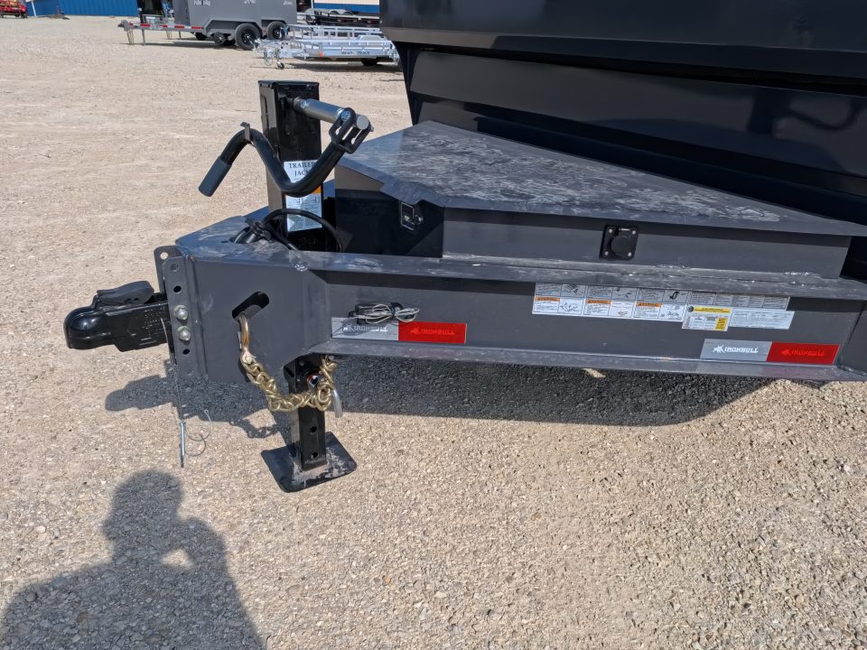 New 2026 Iron Bull 83 x 14 DWB Dump Trailer with 2) 7K GVWR Straight Axles and 2) Fwd. Adj. Electric Brakes, Slide-In Aluminum Ramps and 10 Ply Tires