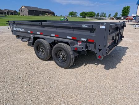 New 2026 Iron Bull 83 x 14 DWB Dump Trailer with 2) 7K GVWR Straight Axles and 2) Fwd. Adj. Electric Brakes, Slide-In Aluminum Ramps and 10 Ply Tires