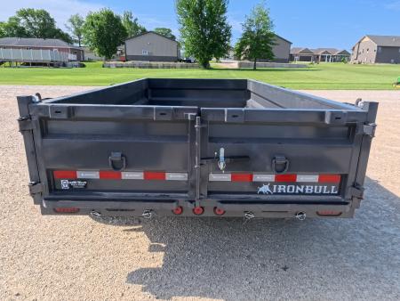 New 2026 Iron Bull 83 x 14 DWB Dump Trailer with 2) 7K GVWR Straight Axles and 2) Fwd. Adj. Electric Brakes, Slide-In Aluminum Ramps and 10 Ply Tires