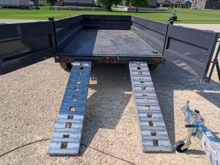 New 2026 Iron Bull 83 x 14 DWB Dump Trailer with 2) 7K GVWR Straight Axles and 2) Fwd. Adj. Electric Brakes, Slide-In Aluminum Ramps and 10 Ply Tires