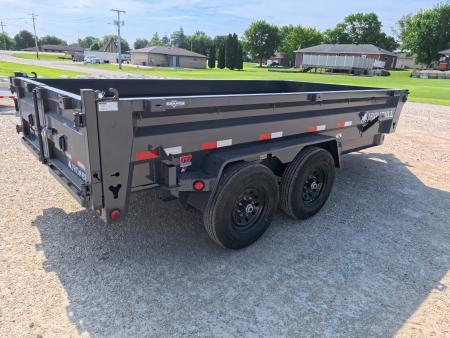 New 2026 Iron Bull 83 x 14 DWB Dump Trailer with 2) 7K GVWR Straight Axles and 2) Fwd. Adj. Electric Brakes, Slide-In Aluminum Ramps and 10 Ply Tires