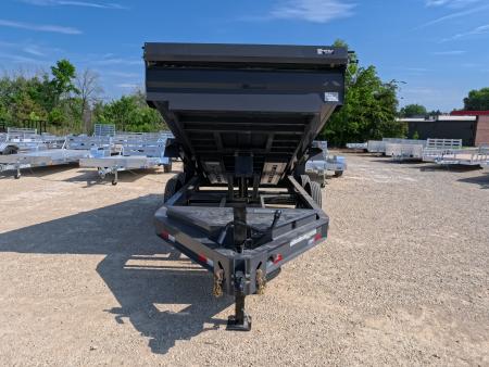 New 2026 Iron Bull 83 x 14 DWB Dump Trailer with 2) 7K GVWR Straight Axles and 2) Fwd. Adj. Electric Brakes, Slide-In Aluminum Ramps and 10 Ply Tires