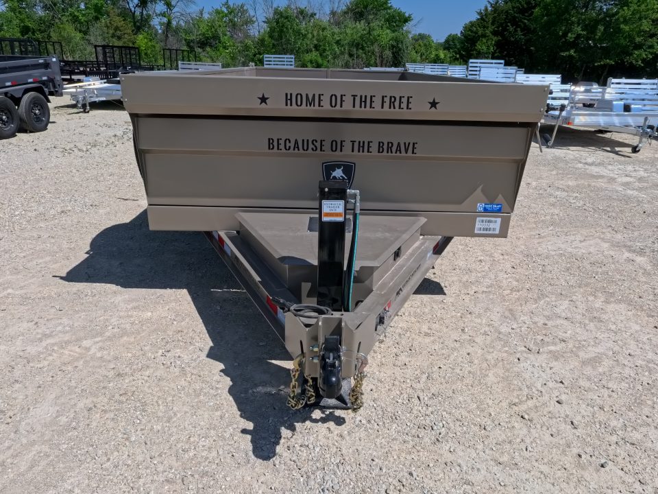 New 2026 Iron Bull 83x14 DTB Sniper Series Dump Trailer w/2-7K Straight Axles, Elec. Brakes, Hydraulic Jack , Spare Tire, Solar Panel Charger and More!
