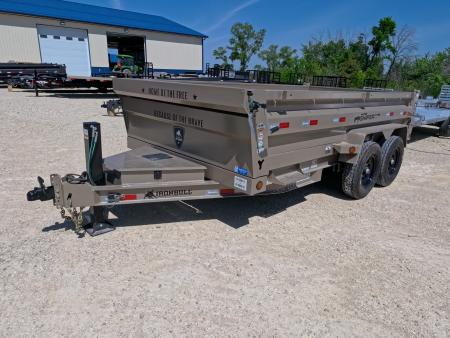 New 2026 Iron Bull 83x14 DTB Sniper Series Dump Trailer w/2-7K Straight Axles, Elec. Brakes, Hydraulic Jack , Spare Tire, Solar Panel Charger and More!