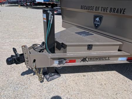 New 2026 Iron Bull 83x14 DTB Sniper Series Dump Trailer w/2-7K Straight Axles, Elec. Brakes, Hydraulic Jack , Spare Tire, Solar Panel Charger and More!