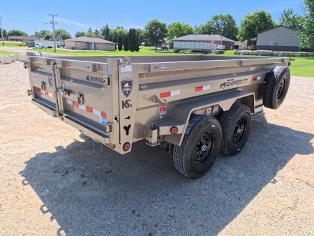 New 2026 Iron Bull 83x14 DTB Sniper Series Dump Trailer w/2-7K Straight Axles, Elec. Brakes, Hydraulic Jack , Spare Tire, Solar Panel Charger and More!