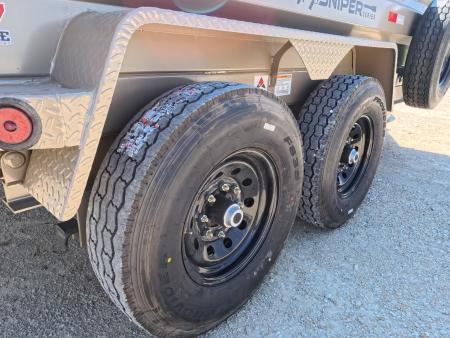 New 2026 Iron Bull 83x14 DTB Sniper Series Dump Trailer w/2-7K Straight Axles, Elec. Brakes, Hydraulic Jack , Spare Tire, Solar Panel Charger and More!