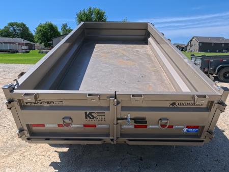 New 2026 Iron Bull 83x14 DTB Sniper Series Dump Trailer w/2-7K Straight Axles, Elec. Brakes, Hydraulic Jack , Spare Tire, Solar Panel Charger and More!