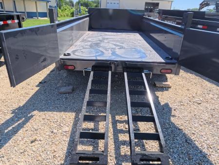 New 2027 Norstar 72 x 12 DCB Dump Trailer with 10K GVWR, Slide-In Ramps, Double Rear Swing Out Doors, 8 Ply Tires - Gray