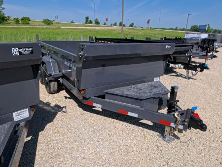 New 2027 Norstar 72 x 12 DCB Dump Trailer with 10K GVWR, Slide-In Ramps, Double Rear Swing Out Doors, 8 Ply Tires - Gray