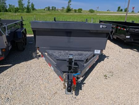 New 2027 Norstar 72 x 12 DCB Dump Trailer with 10K GVWR, Slide-In Ramps, Double Rear Swing Out Doors, 8 Ply Tires - Gray