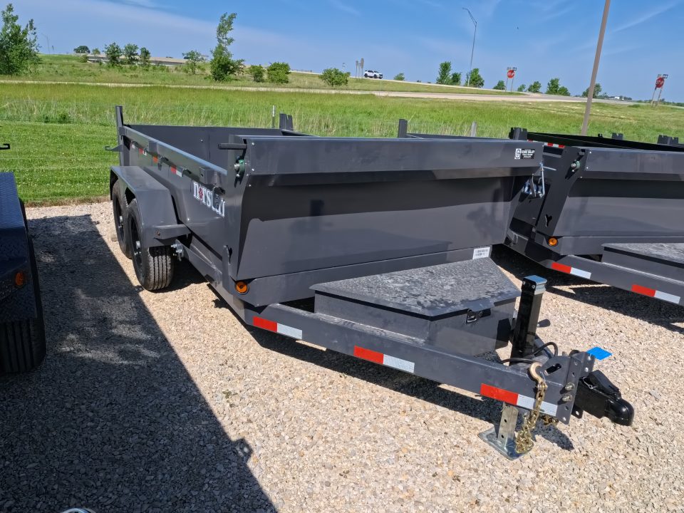 New 2027 Norstar 72 x 12 DCB Dump Trailer with 10K GVWR, Slide-In Ramps, Double Rear Swing Out Doors, 8 Ply Tires - Gray