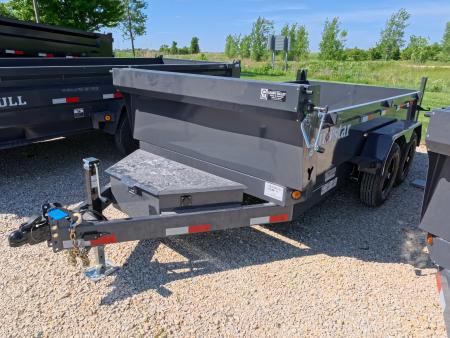 New 2027 Norstar 72 x 12 DCB Dump Trailer with 10K GVWR, Slide-In Ramps, Double Rear Swing Out Doors, 8 Ply Tires - Gray