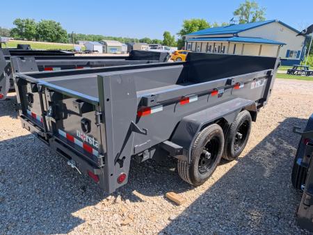 New 2027 Norstar 72 x 12 DCB Dump Trailer with 10K GVWR, Slide-In Ramps, Double Rear Swing Out Doors, 8 Ply Tires - Gray