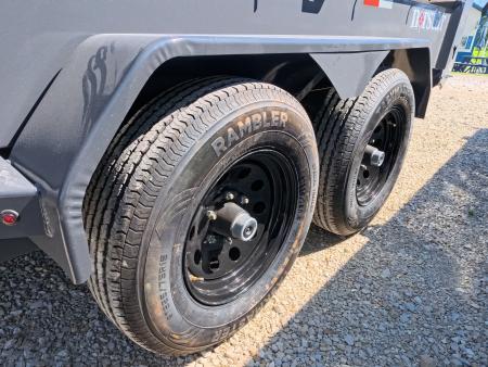 New 2027 Norstar 72 x 12 DCB Dump Trailer with 10K GVWR, Slide-In Ramps, Double Rear Swing Out Doors, 8 Ply Tires - Gray