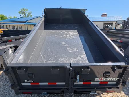 New 2027 Norstar 72 x 12 DCB Dump Trailer with 10K GVWR, Slide-In Ramps, Double Rear Swing Out Doors, 8 Ply Tires - Gray